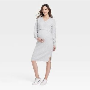 Isabel Maternity by Ingrid & Isabel Gray Long Sleeve Dress